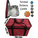 Özbience Büyük Termos Termal Çanta 65 Litre 8 Kişilik Aileler Için - Altın - Turkuaz