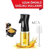 Özbience Cam Sprey Yağdanlık, Airfryer Püskürtmeli Yağlık, Siyah Renk - Seçenek 1