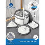 Özbience Çevre Dostu Otomatik 360° Döner Mop ve Temizlik Seti, 3 Başlıklı Paspas - Cappuccino - Seçenek 1