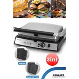 Özbience Çıkarılabilir Granit Plakalı 2000W 3'ü 1 Arada Waffle ve Izgara Makinesi