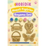Özbience Çocuklar Için Neşeli Figürler Boyama Seti, Ahşap ve Boya Hobi Etkinliği - Seçenek 1