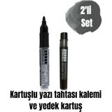 Özbience Çocuklar Için Renkli Yazı Tahtası Kalem Seti ve Yedek Kartuşlar - 0 - Siyah - Seçenek 1