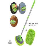 Özbience Çok Fonksiyonlu 2'li Mikrofiber Araba Yıkama ve Temizlik Fırçası - Altın - Yeşil - Seçenek 1