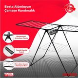 Özbience Dayanıklı Alüminyum Çamaşır Kurutmalık, Pratik ve Şık Tasarım - Ahşap - Seçenek 1
