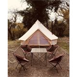 Özbience Dayanıklı ve Hafif Kanvas Çadır, 4 Kişilik Outdoor Konforu - Ahşap - Bej