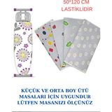 Özbience Desenli Dayanıklı Kumaş Ütü Masası Kılıfı 50×120 cm Lastikli - Ahşap - Beyaz - Seçenek 1