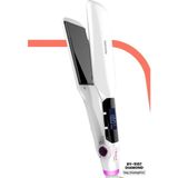 Özbience Diamond Dijital Keratin Seramik Geniş Plakalı 360° Kablo Saç Düzleştirici - Ahşap - Beyaz - Seçenek 1