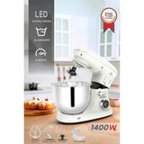 Özbience Dijital Göstergeyle Güçlü 5l Stand Mikser, 1400W Beyaz - Ahşap - Beyaz