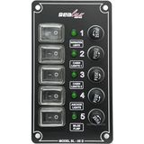 Özbience Dikey 5 Anahtarlı Izoleli Switch Panel, Güç Kontrolü Için Ideal - Ahşap