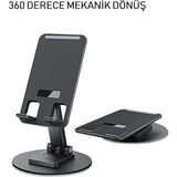 Özbience Döner Çok Yönlü Masaüstü Telefon Tutucu, Stabil ve Pratik Tasarım - Seçenek 1 - Ahşap