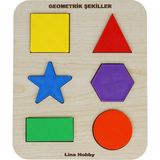 Özbience Eğitici Ahşap Geometrik Şekiller Yapboz, Çocuklar Için Zeka Geliştirici Oyun - Seçenek 1