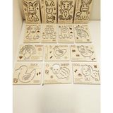 Özbience Eğitici Ahşap Ingilizce Kartlar, Montessori Tasarımı, Resimli ve Yazılı - Seçenek 1