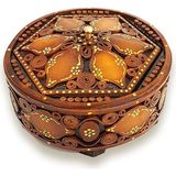 Özbience El Işlemeli Deri Şekerlik 15X15 Cm, Şık ve Zarif Tasarım - 001-Renkli - Seçenek 1