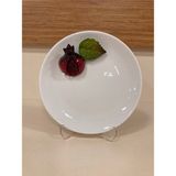 Özbience El Yapımı Nar Dekorlu Porselen Çerezlik Veya Şekerlik 16 cm - Altın - Sarı - Seçenek 1