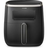 Özbience Geniş Kapasiteli 5.6l Siyah Airfryer, Sağlıklı ve Pratik Pişirme - Ahşap