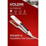 Özbience Geniş Plakalı Saç Düzleştirici, Hızlı Isınma, Dijital LED Ekran, Pürüzsüz Saçlar - Ahşap - Beyaz - Seçenek 1