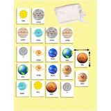 Özbience Gezegenler Ahşap Eşleştirme Kartları Eğitici Puzzle Oyun - Seçenek 1