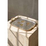 Özbience Gold Desenli 40 cm Tepsi, Şık ve Kullanışlı Sunum Gereci - Altın - Seçenek 1