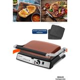 Özbience Gralux Gold Paslanmaz Çelik Tost ve Izgara Makinesi, 2000W, Granit Plakalar - Altın
