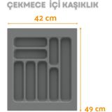 Özbience Gri Çekmece Içi Kaşıklık ve Kepçelik Düzenleyici, 42X49 cm - Seçenek 1