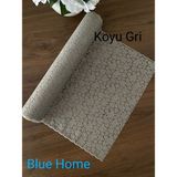 Özbience Gri Renk Dantel Pvc Buz Dolabı ve Ayakkabılık Raf Örtüsü 50 cm x 5 M - Altın - Gri - Seçenek 1