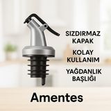 Özbience Gümüş Renk Yağlık Şişe Tıpası - 1 Adet, Şık ve Kullanışlı Tasarım - Seçenek 1