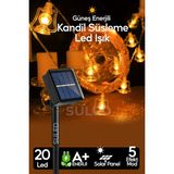 Özbience Güneş Enerjili 20 Ledli Ramazan Kandil Işığı, Bahçe ve Balkon Dekoru - Altın - Seçenek 1
