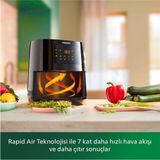 Özbience HD9252/90 Airfryer Yağsız Fritöz 13'ü 1 Arada, Dokunmatik, Siyah - Ahşap - Beyaz