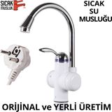Özbience Hızlı Isıtıcı Elektrikli Ani Su Isıtıcı Termal Şofben Lavabo Monteli - Açık Bej