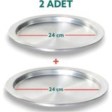 Özbience Iki Adet 30 cm Alüminyum Künefe ve Kadayıf Pişirme Tepsisi - Altın - Gümüş - Bakır - Seçenek 1