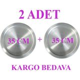 Özbience Iki Adet 35 cm Künefe Kadayıf Tabağı ve Tepsisi, 30 cm Tabanlı Set - Seçenek 1