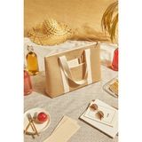 Özbience Jüt Buzluk Termal Piknik ve Seyahat Çantası 43X35X13 - Ahşap - Bej