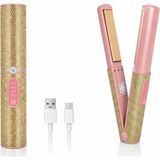 Özbience Kablosuz Titanyum Saç Düzleştirici ve Bukle Yapıcı, 3 Isı Seviyesi, Usb-C - Açık Bej - Seçenek 1
