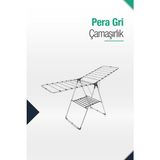 Özbience Kalın Borulu Gri Çamaşır Kurutmalığı, Dayanıklı ve Pratik Kullanım - Altın - Gri - Seçenek 1