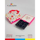 Özbience Kalpli Çikolata Kutusu Hediye Kutusu Pasta Kutusu 10'lu Set - Altın - Turkuaz - Seçenek 1