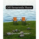 Özbience Katlanabilir Kamp Sandalyesi ve Piknik Koltuk Takımı, Taşıma Çantalı - Seçenek 1 - Ahşap