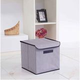 Özbience Katlanabilir Kapaklı Çok Amaçlı Saklama Kutusu 30X30X30 cm - Altın - Gri - Seçenek 1