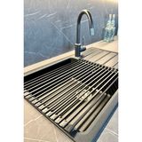 Özbience Katlanabilir Paslanmaz Aluminyum Lavabo Üstü Bulaşıklık, Siyah - Ahşap - Seçenek 1