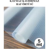 Özbience Kaymaz Dolap Raf Çekmece Örtüsü, Eva Malzeme, 5m x 45CM - Ahşap - Beyaz - Seçenek 1