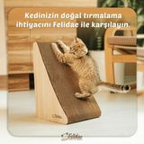 Özbience Kedi Tırmalama Kanepesi, Oluklu Mukavva, Dikey, Small, Bej Ahşap Renk - Seçenek 1
