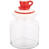 Özbience Kırmızı Seramik Kapaklı 1085ML Kavanoz, Şık ve Dayanıklı Saklama Çözümü