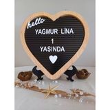Özbience Kişiselleştirilebilir Ahşap Kalp Çerçeveli Mesaj Panosu, Siyah Zemin, Beyaz Harfler - Afrika - Seçenek 1