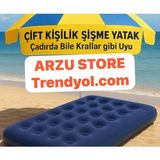 Özbience Konforlu ve Hafif Şişme Kamp Yatak, Pratik ve Taşınabilir Uyku Yatağı - Seçenek 1 - Ahşap - Ceviz