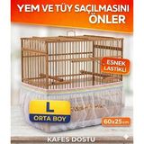 Özbience L Beden Gök Kuşaklı Kuş Kafes Tülü, Renkli ve Şık Tasarım - 001-Renkli - Seçenek 1