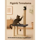 Özbience Lama Figürlü Kedi Tırmalama Tahtası, Yatak ve Oyun Platformu, 84 cm - Seçenek 1