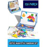 Özbience Manyetik Tangram Yazı Tahtası 126 Parça Eğitici Oyun Seti 25 cm - Seçenek 1