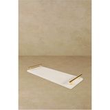 Özbience Mermer 40X15 cm Söz Nişan Sunum Tepsisi Beyaz Nova Gold - Ahşap - Beyaz - Seçenek 1