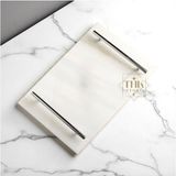 Özbience Mermer Dikdörtgen Tepsi, Sunum ve Düzenleme Için Şık 30X20 cm - Ahşap - Beyaz - Seçenek 1