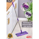 Özbience Mikrofiber Mop ve Kıskaçlı Teleskopik Paspas Seti ile Temizlik Kolaylığı - Antrasit - Seçenek 1