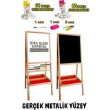 Özbience Modern Yarım Abaküslü Metalik Yüzey Ahşap Yazı Tahtası - Afrika - Seçenek 1